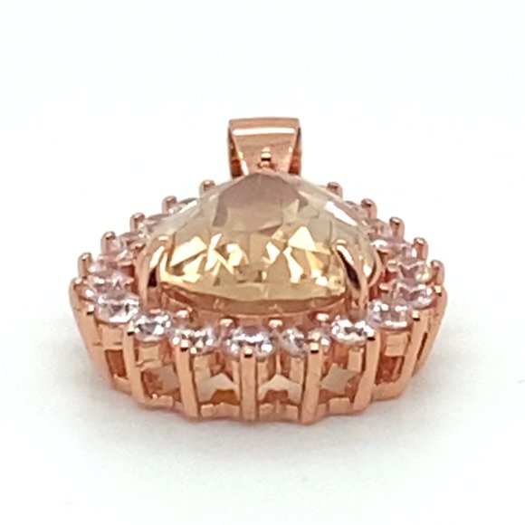 Imperial Topaz 4.00ct Rose Gold Finish Solid 925 Sterling Silver Pendant - Picture 5 of 8